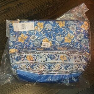 Ann Taylor Blue and Yellow Floral Pouch